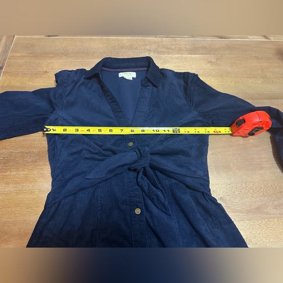 Anthropologie Maeve Navy WinchesterTie Front Corduroy Dress 0 - Picture 8 of 8